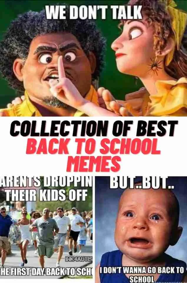 Back to School 2023 — Collage grid of back-to-school meme panels showing various formats and reactions
