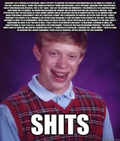 Bad Luck Brian yearbook photo with minimal text overlay at top.
