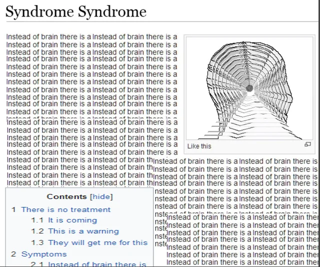 Bad Syndrome — Recursive Syndrome Syndrome meme with repeating text and nested head illustration