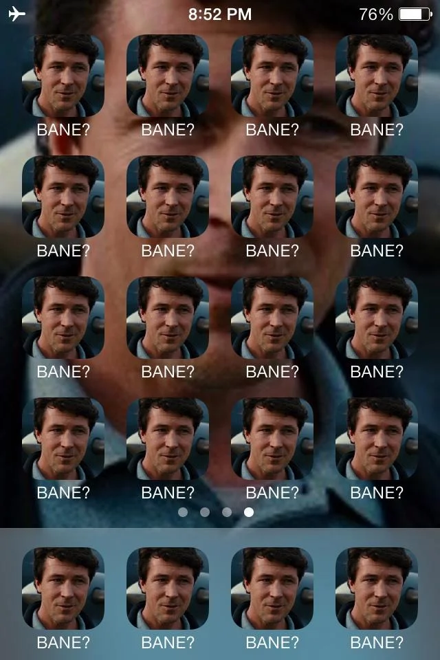 Grid-based Baneposting meme with repeated character photos each labeled 'BANE?'.