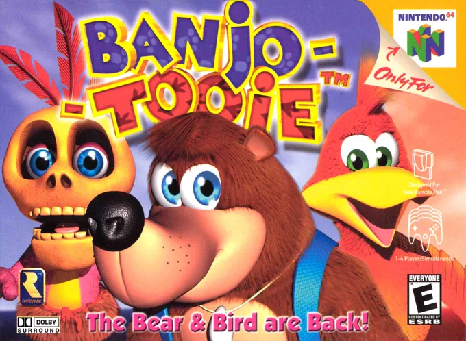 Banjo Kazooie — Banjo-Tooie Nintendo 64 box art featuring Banjo, Kazooie, and Mumbo Jumbo
