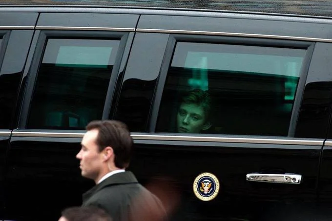 Meme of Barron Trump holding his head with Minecraft server caption