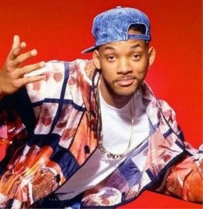 Bel Air Fresh Prince — Will Smith posing as the Fresh Prince of Bel-Air in a backwards blue cap and colorful jacket