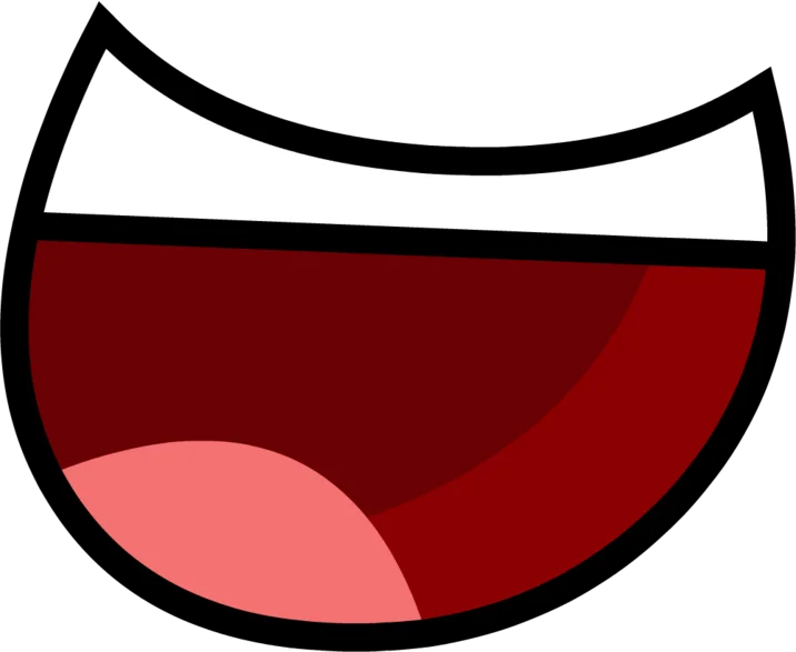 BFDI Mouth — Transparent BFDI smiling open mouth clipart