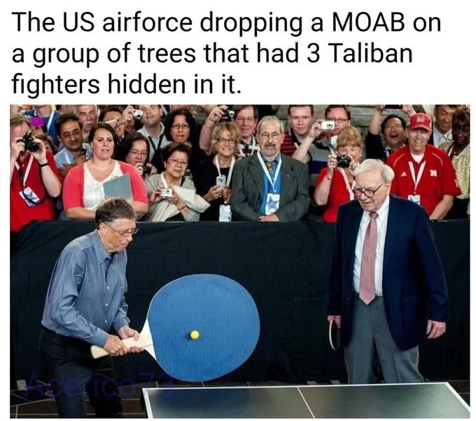 Bill Gates Giant Ping Pong Paddle — Meme captioned 'When you use a graphing calculator for games' over the Bill Gates giant paddle photo
