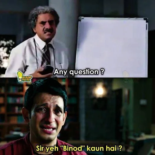 Train labeled BINOD smashing school bus labeled with pandemic and depression topics