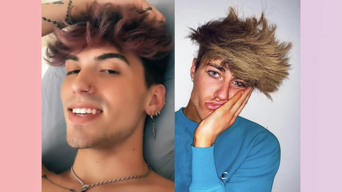 Birds Nest Haircut Broccoli Haircut Zoomer Perm — Two zoomer men with messy bird's nest broccoli hairstyles side by side