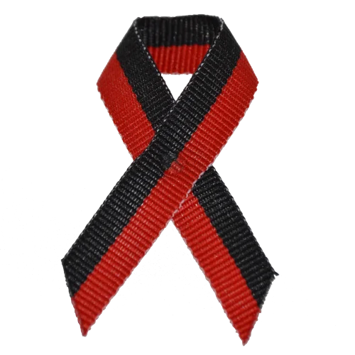Red and black Black Lives Matter awareness ribbon