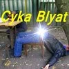 Blyat Cyka Blyat — Two pigeons interacting with yellow text overlay reading 'Cyka Blyat!'