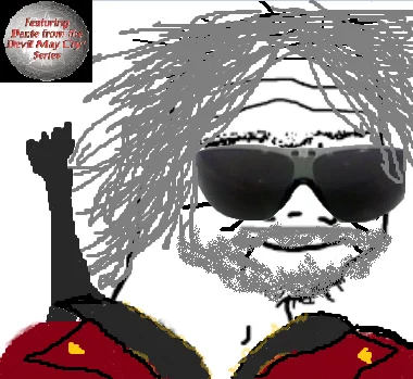 Long-haired Boomer Wojak with sunglasses and raised fist gesture