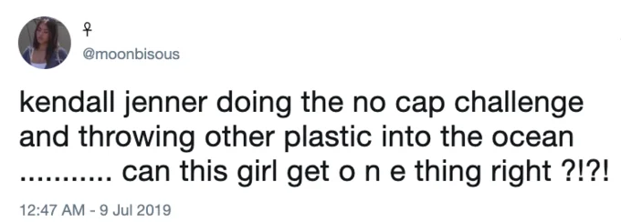 Tweet making fun of bottle cap challenge attempt with critique.