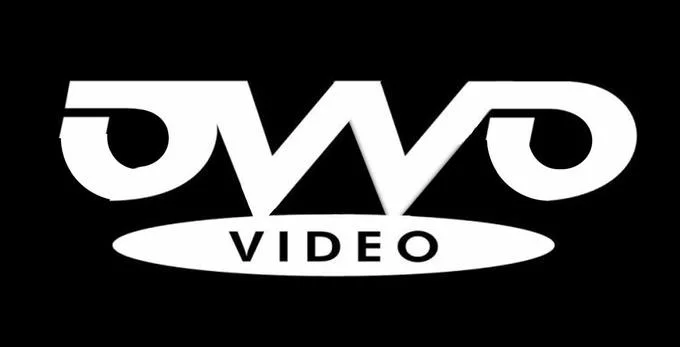 Bouncing Dvd Logo — A bold, close-up render of the iconic DVD Video logo in white against a solid black background, displaying the stylized 'DVD' lettering