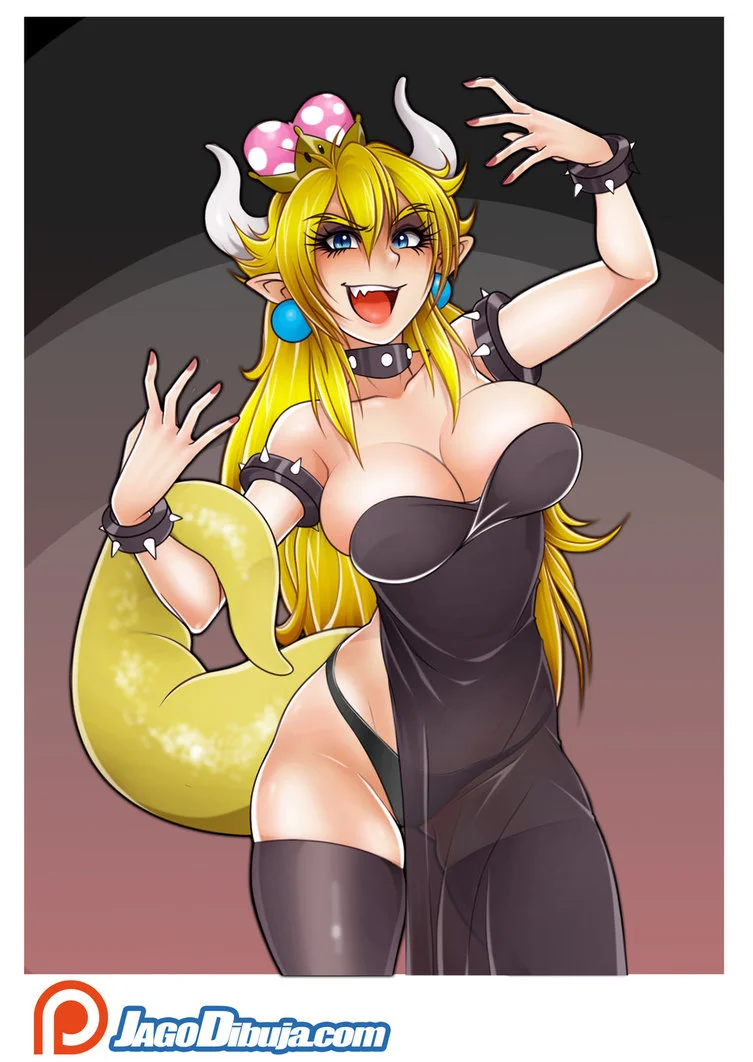 Bowsette fan art illustration