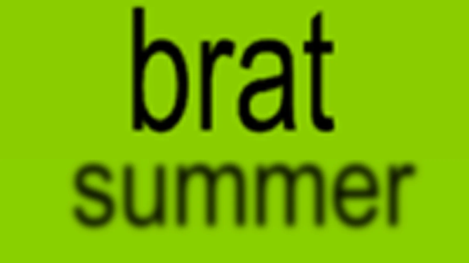A clean, bold design featuring the words 'brat summer' in thick black text on the signature lime green background.