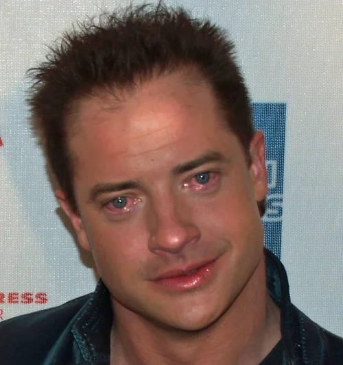 Brendan Frasers Alimony Just Fuck My Shit Up — Brendan Fraser on red carpet with spiked hair looking worn out