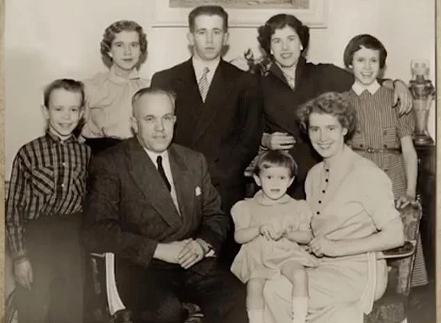 Brigitte Macron Is Transgender Conspiracy Theory — Sepia vintage family portrait of the Trogneux family with parents and several children
