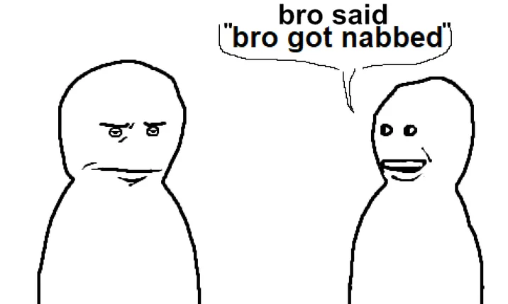Bro Visited His Friend Friendpilled Visitmaxxer — Two-panel stick figure meme showing canonical format with meta commentary 'bro said' and 'bro got nabbed'