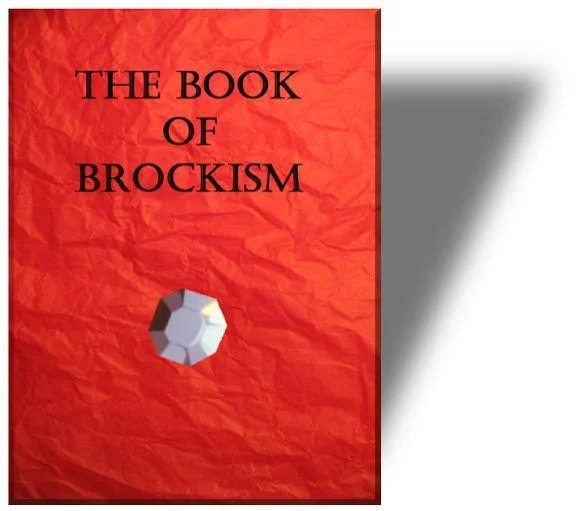 Brock Obama — Red crumpled book cover titled 'The Book of Brockism'