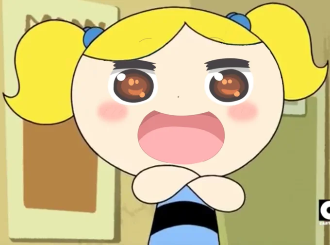 Bubbles No Me Gusta — Bubbles edited with SpongeBob's disgusted squinting face