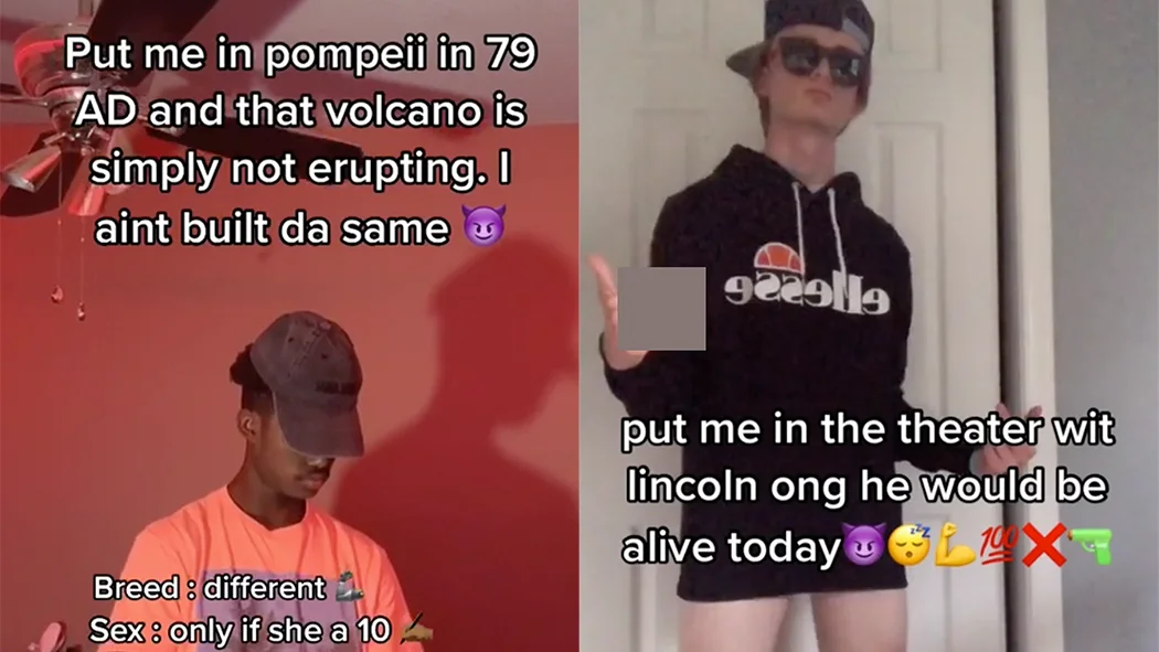 Multi-panel TikTok meme trend with 'built different' type boasts and humorous comparisons