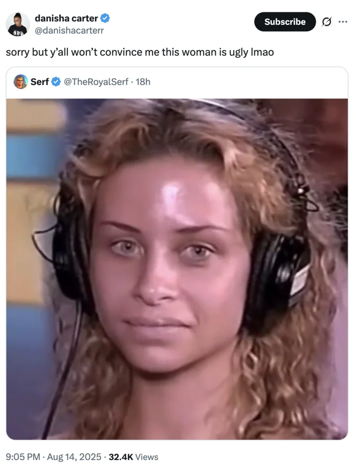 Buttaface Contest Girl Stacy — Tweet by hollowearthterf defending Stacy's attractiveness, with large close-up of her face.