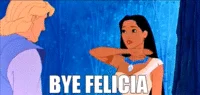An animated meme featuring cartoon characters with bold BYE FELICIA text overlay.