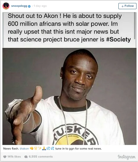 Caitlyn Jenner S Gender Transition — Snoop Dogg Instagram post criticizing Bruce Jenner media coverage