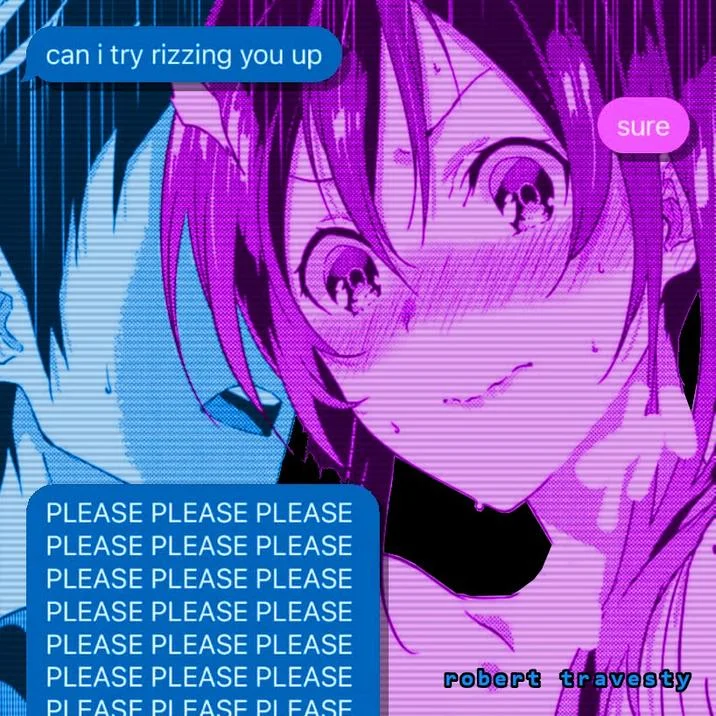 Can I Try Rizzing You Up? — Rizzing meme edit featuring animated Spider-Man characters as reaction icons above the iMessage bubbles.
