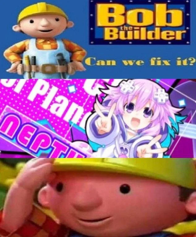 Can we fix it meme featuring Neptune from Hyperdimension Neptunia