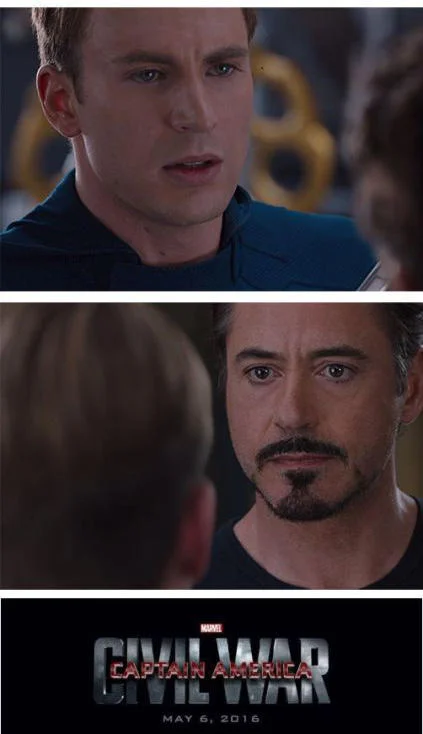 Captain America Civil War 4 Pane Captain America Vs Iron Man — Blank Civil War Cap vs Iron Man meme template