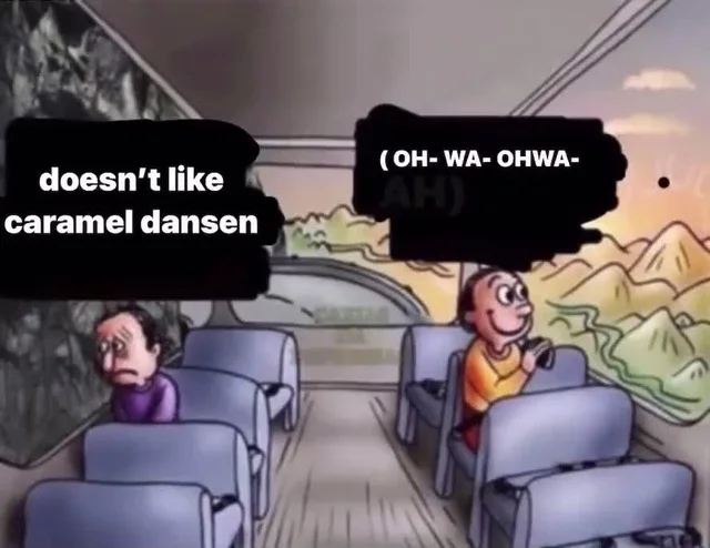Caramelldansen — Distracted Boyfriend meme style with caramel dansen reference.