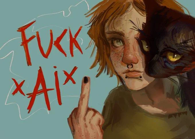 Cat Standing In Front Of Girls Face Ai Art Redraw — F--- *Aix
