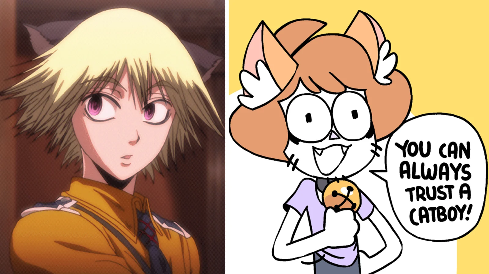 Anime catboy illustration with cat ears