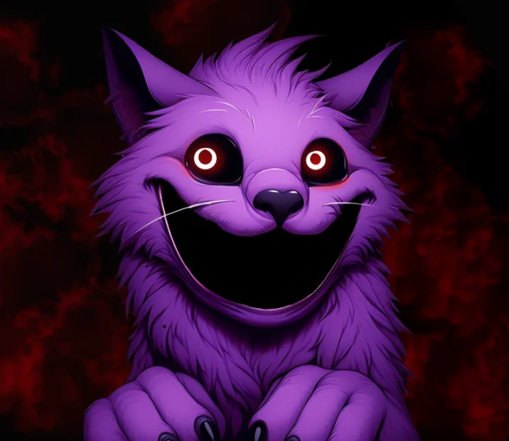 Catnap (Poppy Playtime) — Stylized purple furry creature resembling CatNap with glowing red eyes