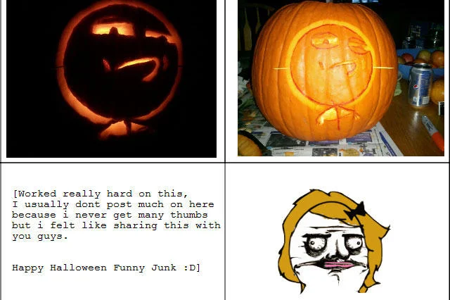 Challenge Accepted — Halloween jack-o-lantern with determined facial expression carved into pumpkin surface.