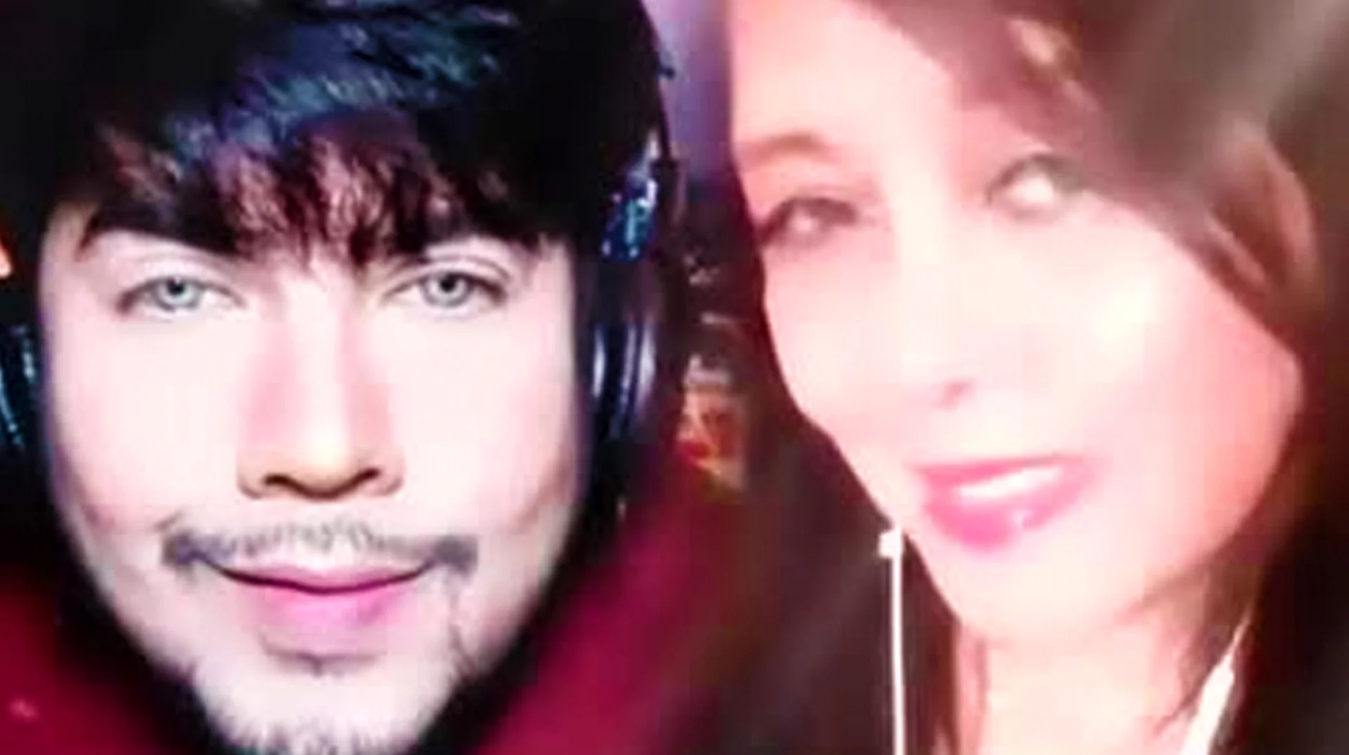 Chestnuts Roasting On An Open Fire Guy Singing Anucatittawan On Smule — Man with dark hair and headphones singing intensely in a Smule karaoke duet with a woman