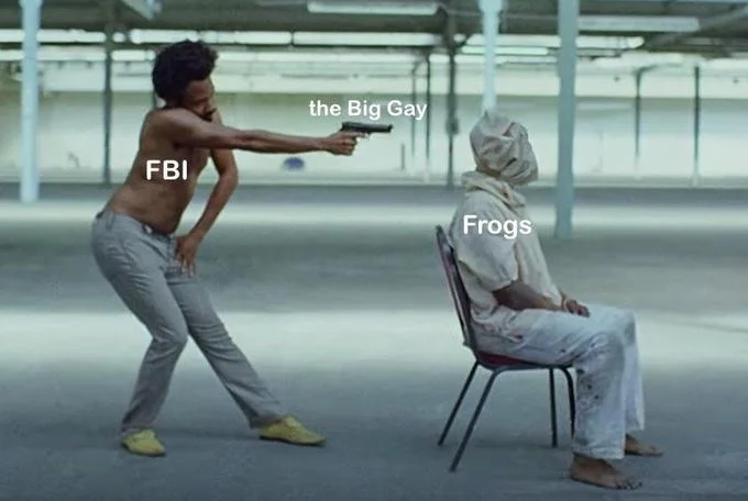 Childish Gambinos This Is America — Two-panel This Is America meme captioned Kanye and Kanye Fans Defending Him