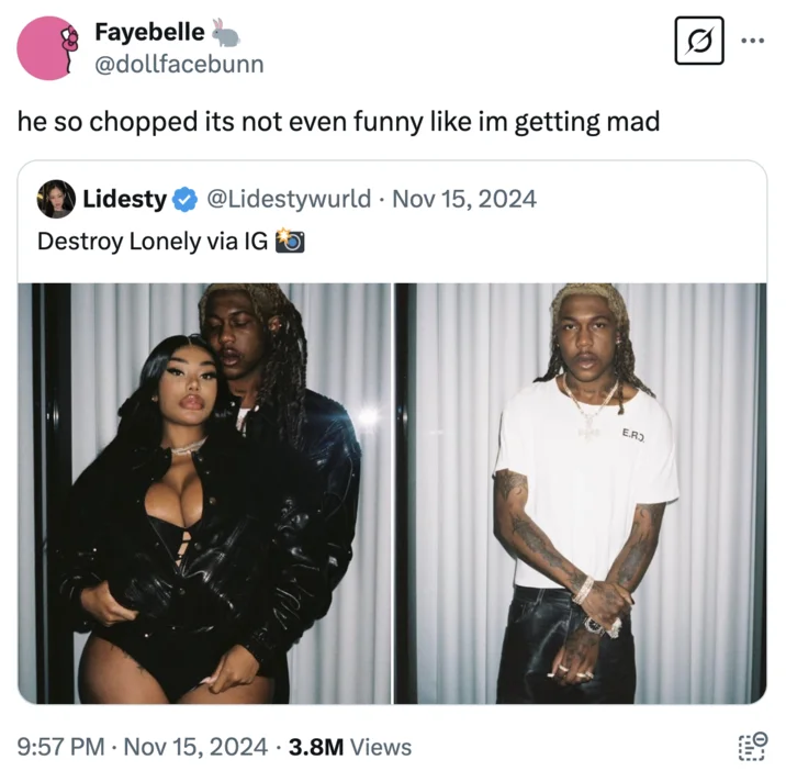 Chopped Slang — Tweet calling Destroy Lonely chopped with photos attached