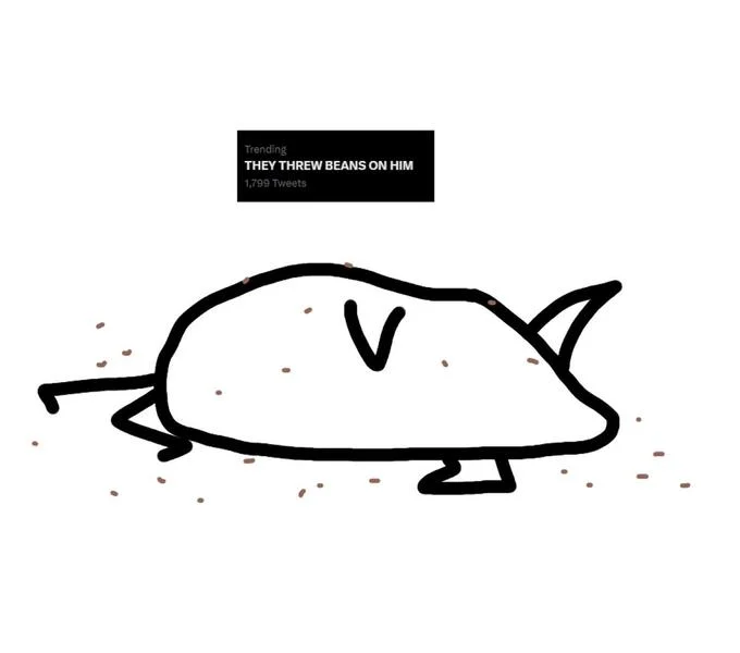 Christ For Arms — Black-line drawing of UFO with banner text THEY THREW BEANS ON HIM.