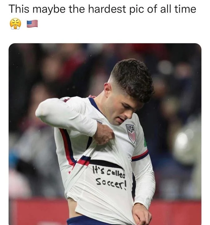 Christian Pulisics Its Called Soccer Shirt — Tweet praising the Pulisic soccer shirt image as 'the hardest pic of all time'