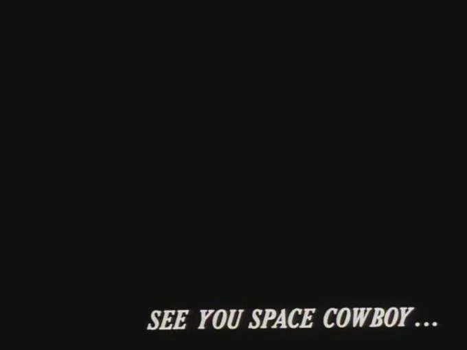 Christopher Poole Moot — Black screen with the text See You Space Cowboy in white italics
