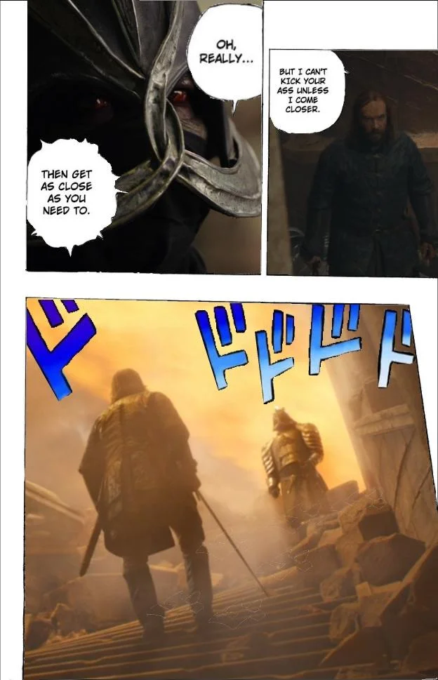 Cleganebowl — Multi-panel manga-style collage combining anime and Game of Thrones scenes.