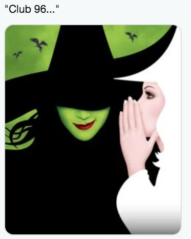Green-faced witch character with Club 96 whisper text overlay.
