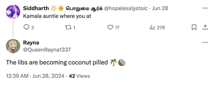 Coconut Tree / Kamala Harris — Twitter conversation about Kamala Harris auntie and coconut meme
