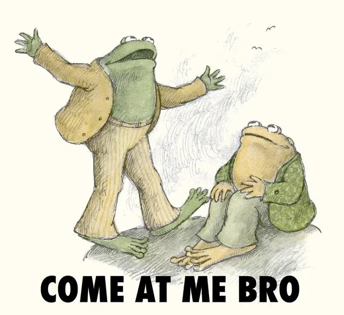 Come At Me Bro — Man in tank top by pool table doing a 'come at me' gesture