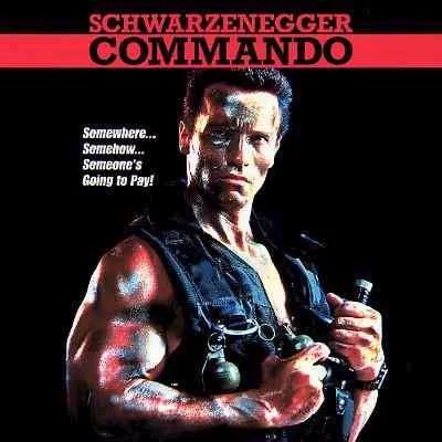 Commando 1985 movie poster featuring Arnold Schwarzenegger