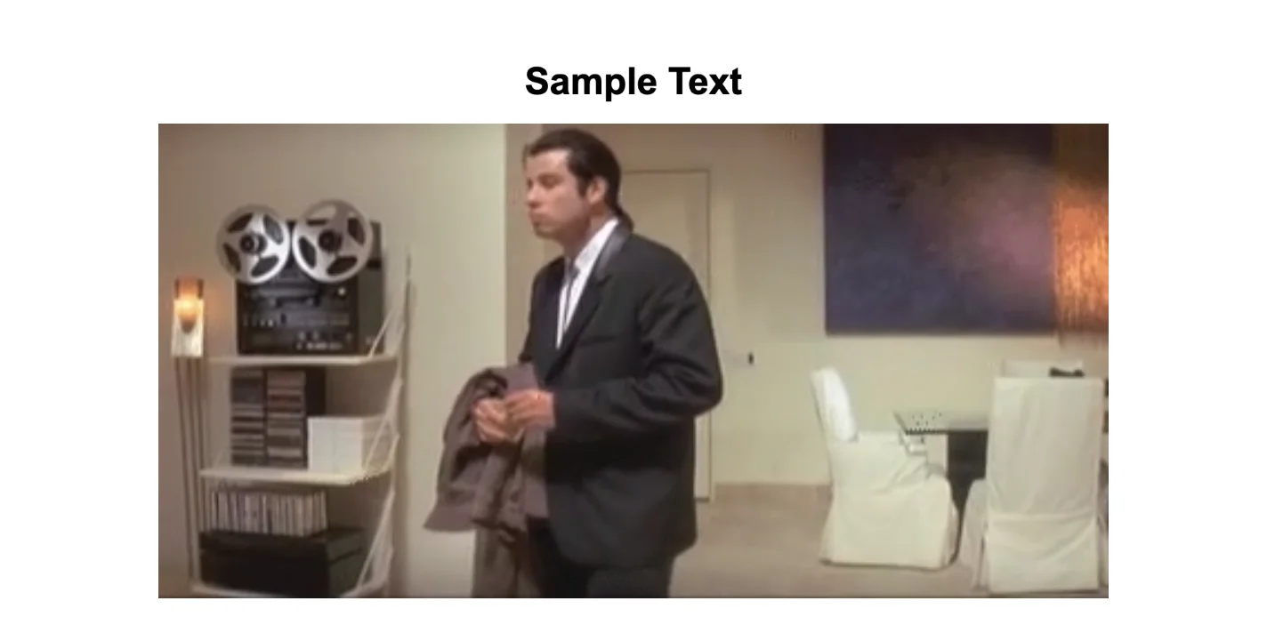 Confused Travolta — A wider-angle frame from the Pulp Fiction apartment scene showing Travolta mid-gesture presented as a meme template with sample text bar.