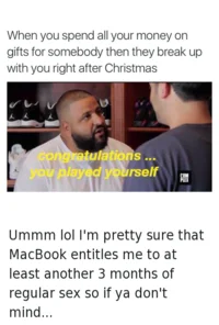 Congratulations You Played Yourself — Twitter screenshot with DJ Khaled meme about Christmas spending regret.