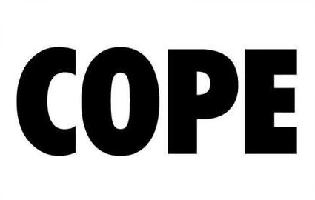 Cope and Seethe — Minimalist image displaying the word 'COPE' in large black text on a white background.