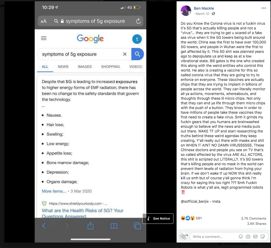 Coronavirus 5G Conspiracy Theory